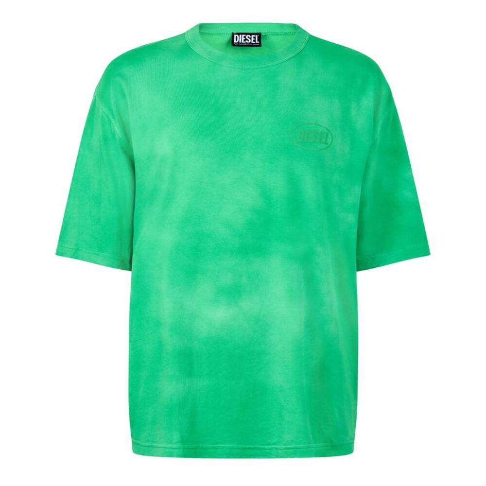 Diesel Mens Logo Washed T-Shirt / Fern Green